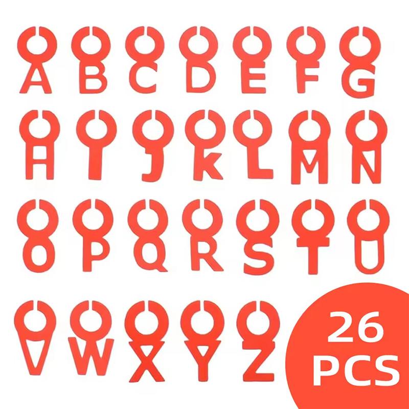 

Винные подвески для бокалов на ножке с 26 силиконовыми буквами, подвески-маркеры для винных бокалов для вечеринки красный