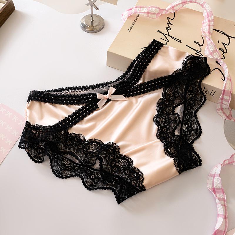 Damen Frühling und Herbst Sexy Bequeme Durchscheinende Spitze Hoher Schlitz Schritt Unterwäsche