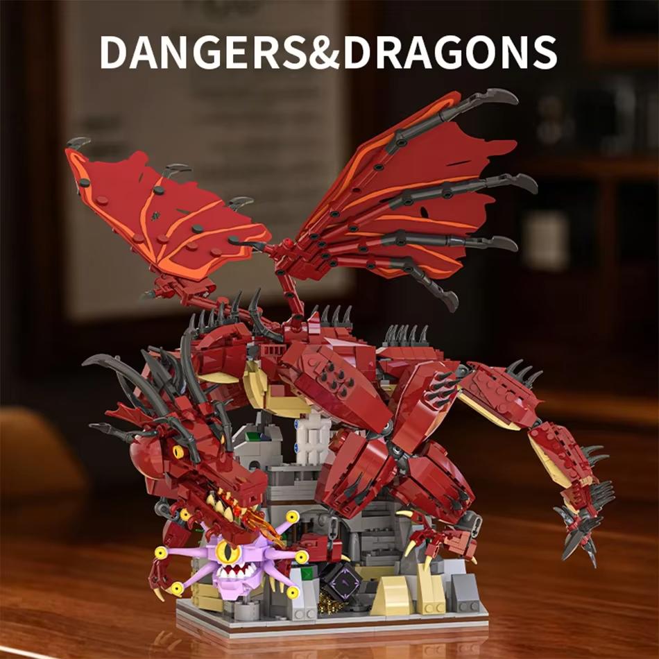 1856pcs Movie Game MOC Dungeon Fortress DANGERS & DRAGONS Building Blocks Monster Eye Model Creative DIY Assembly Toy Boys Gift