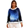 Dam Casual Fleece Sweatshirt Långärmad Rund Hals Casual Bekväm Lös Passform Lättviktig Dam Flanell Sweatshirt
