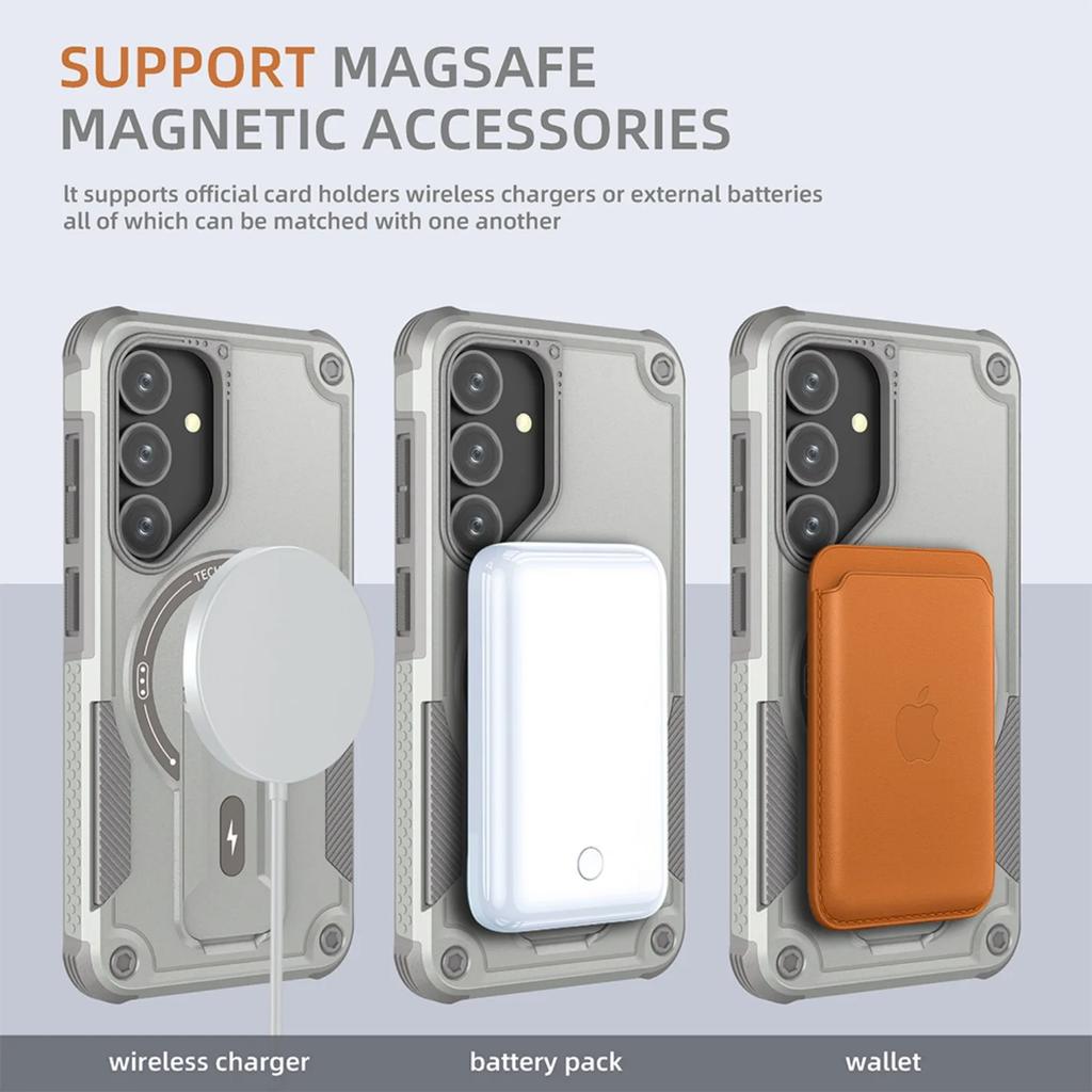 Case for Samsung Galaxy A56 A26 A26 A16 A06 A55 A35 A15 A54 A14 A05 5G 4G Magnetic Wireless Charge With Holder Anti-fall Cover