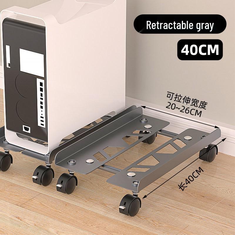 Steel Under-Desk Computer Case Rack with Casters: Movable Office Desk Storage Tray