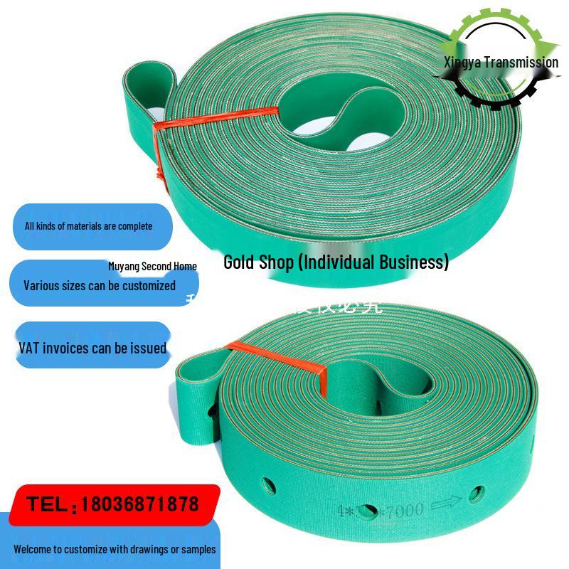 High-Speed Wear-Resistant Industrial Rubber Conveyor Belt with Nylon Base, Yellow-Green Textile Spindle Belt