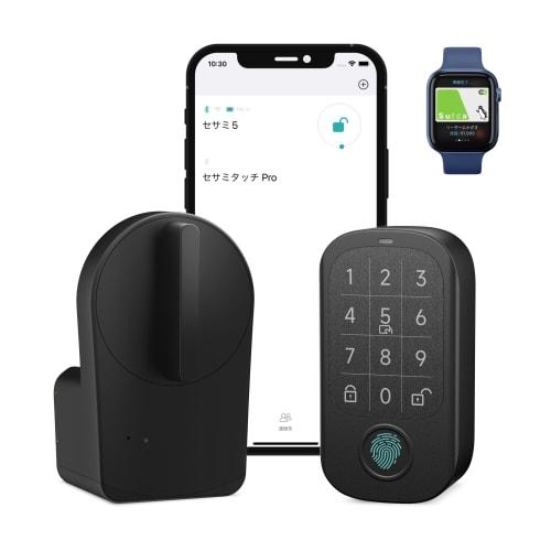 

[High-End Model] CANDY HOUSE Smart Lock SESAME 5+ Sesame Touch Pro with Fingerprint Authentication, IC Card Reader, PIN Code, Suica, PASMO, Apple Watc