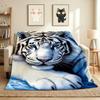 White Tiger Flannel Blanket Throw Blanket Soft Warm Sofa Bed Camping home Decor Unique Christmas Gift C926424