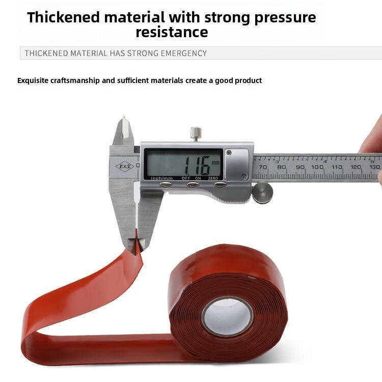 

Waterproof Leakage Repair Water Pipe Heating Pipe Sunproof Anti-aging High Elasticity Self-adhesive Silicone Tape Red 2.5cm * 1m