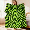 Neon Green And Black Tiger Stripe Flannel Blanket, Ultra-Soft All-Season Cozy Throw for Sofa And Living Room Decor, Vibrant Anim