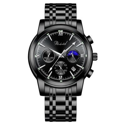 DIZIZID Quartz Chronograph Popular Business Multifunctional Stainless Water Resistant To 3 Luminous Watch for Job Hunting Men's Watch, Watch, Stylish,