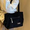 Simple Corduroy Shoulder Bag Versatile Tote Bags for Women Multi-Pocket Lightweight Handbag for Work Shopping Commuter
