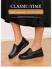Comfortable Mom's Genuine Leather Flat Shoes - Soft Sole, Lightweight, Classic Design for Middle-Aged and Elderly Women