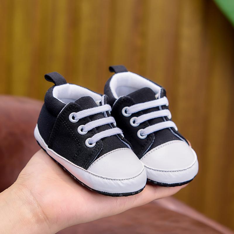Lace-Up Soft Sole Baby Canvas Shoes for 0-1 Year Olds - Breathable and Casual for Spring & Autumn