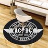 1pc AC/DC Rock and Roll Will Never Die Logo Round carpet, Made of Polyester,Perfect for Decorating Office Chairs, Living Rooms fplt803