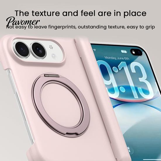Anti Fingerprint Hard PC Case Magnetic Folding Phone for IPhoneDuo, Hands Free Viewing with 360 Degree Non Slip Matte Finish Rotating Ring Stand,