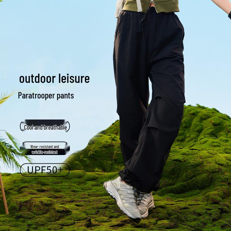 

Couple s Lightweight Sun Protection Parachute Pants - Casual Wide-Leg Hiking and Sports Wear for Spring/Summer XXXL