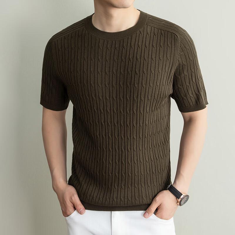 IMAGINEX Men s Lyocell Linen Knit Short Sleeve T-Shirt IM26C126 S