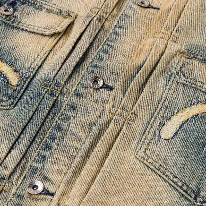 Evisu Giacca di jeans con motivo gabbiano Primavera 2026 Giacca da uomo 2ESHTM6DJ1003RXDN