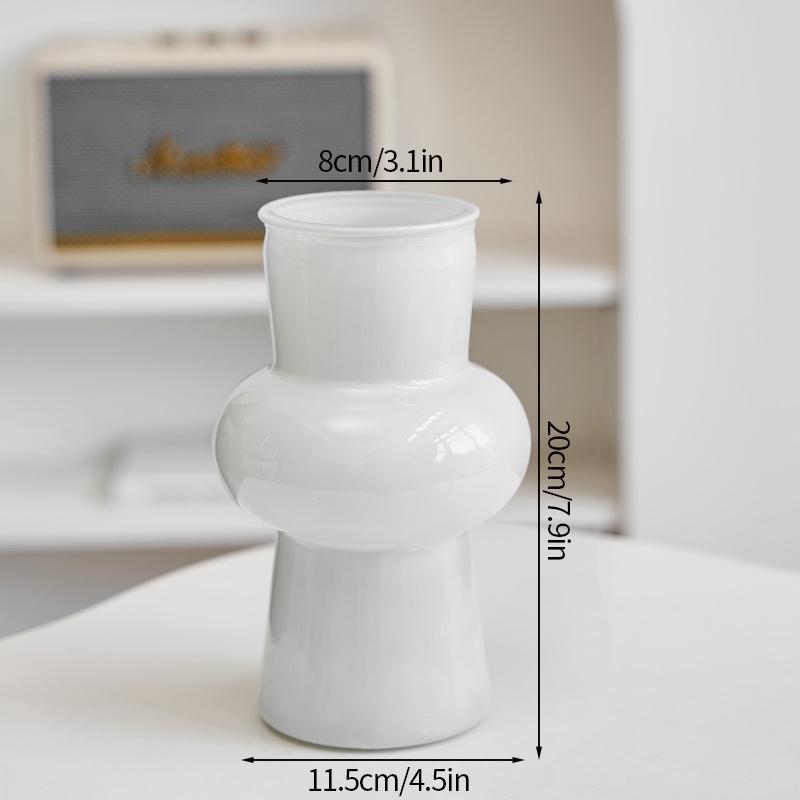 Creamy Color Glass Vase Hydroponic Flower Vase Transparent Plant Pots Dinning Living Room Decorative Vases Home Office Decor