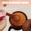 Acacia Wood Salt and Pepper Bowl with Swivel Lids and Spoon Salt and Pepper Storage Boxes Spice Seasoning Container for Kitchen