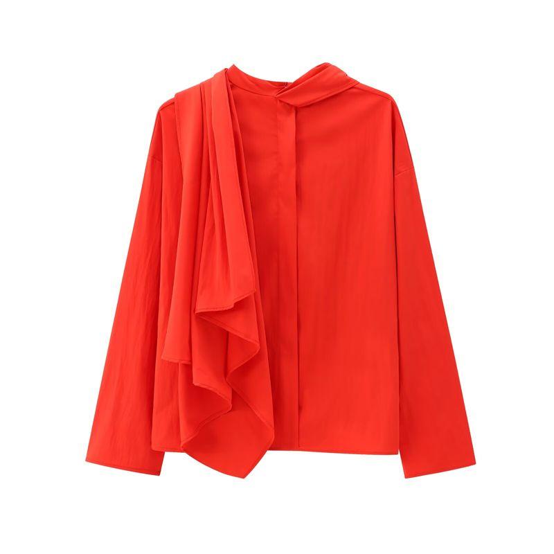 

Jnleaog Spring New Arrival Women s Clothing Fashion Style French Fashion Series Thin Scarf Shirt 7563241 Red M