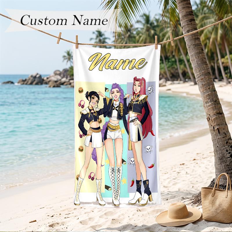 HUNTRIX Strandtuch mit individuellem Namen, personalisiertes weiches Handtuch für Schwimmen, Strand, Reisen
