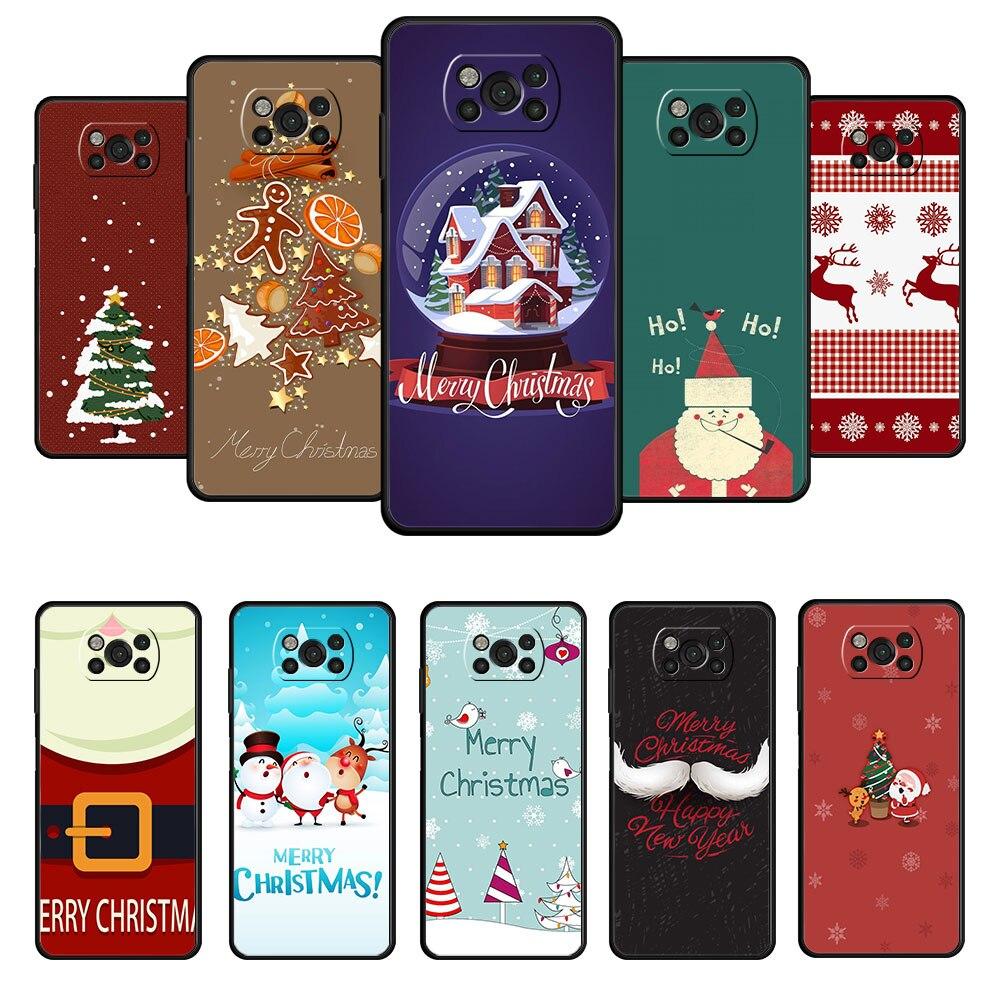 

Case For Xiaomi POCO X3 X4 NFC M3 M4 Pro F3 F4 GT F1 for Mi 12 11T 10T 9T 11 Note 10 Lite Shell Cartoon Christmas Sika Deer Tree
