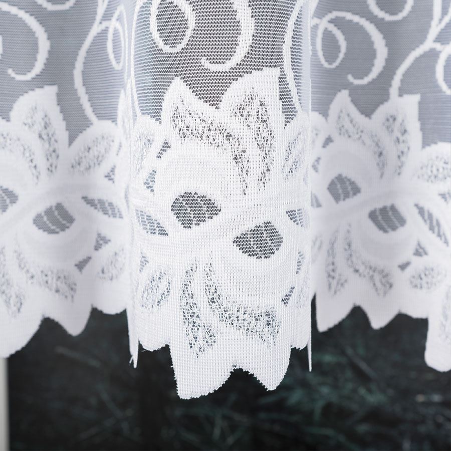 Bastia - Ready-Made Jacquard Curtain With A Cut At The Bottom - 400X160 Cm - White