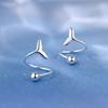 Echte 925 Silber Fischschwanz Gebogen Niedliche Steckerohrringe für Elegante Frauen Piercing Schraubperle Feiner Schmuck Zubehör