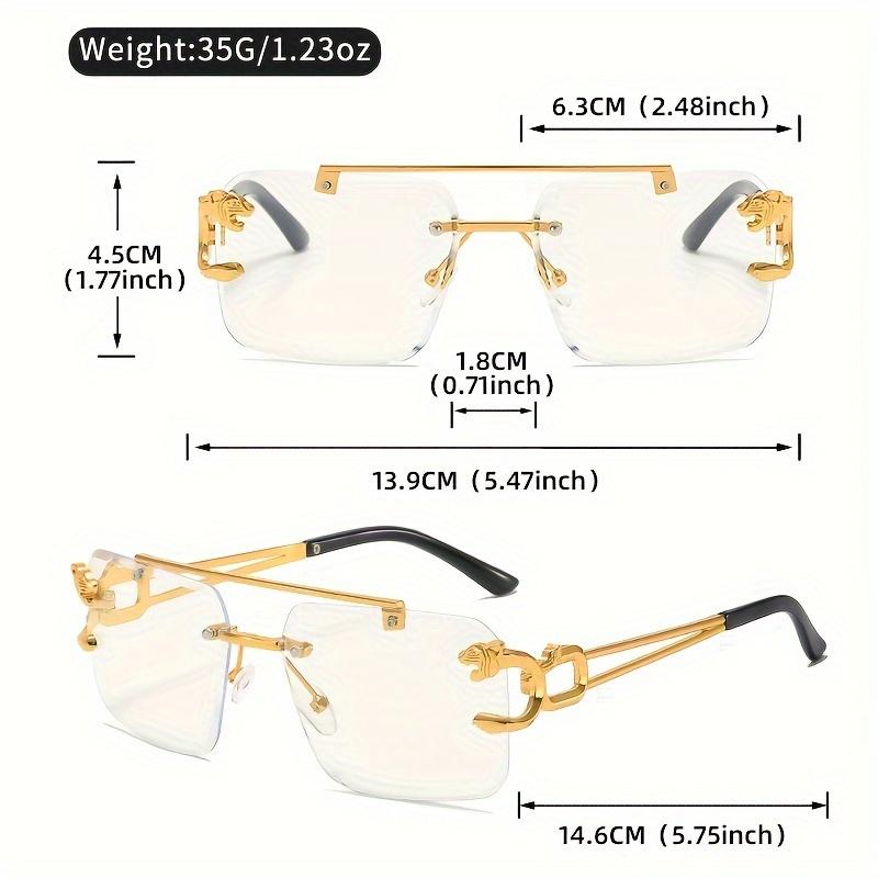 5-Pack Fashion Frameless Double Beam Glasses for Climbing, Anti-Reflective PC Lens, Durable Comfortable Retro Decorative Eyewear