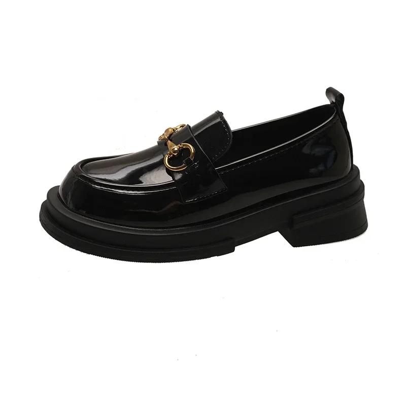 New Women s Flat Shoes Leather Casual Sneakers  Women s Lightweight Thick Base Low Heel Pumps Women s Shoes 35