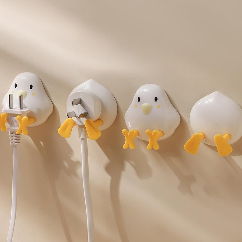 1/2Pcs Cable Rack Chicken Duck Shape Cable Holder Strong Load Bearing Data Cable Storage Hook Wall Mounted Space Saving Rack