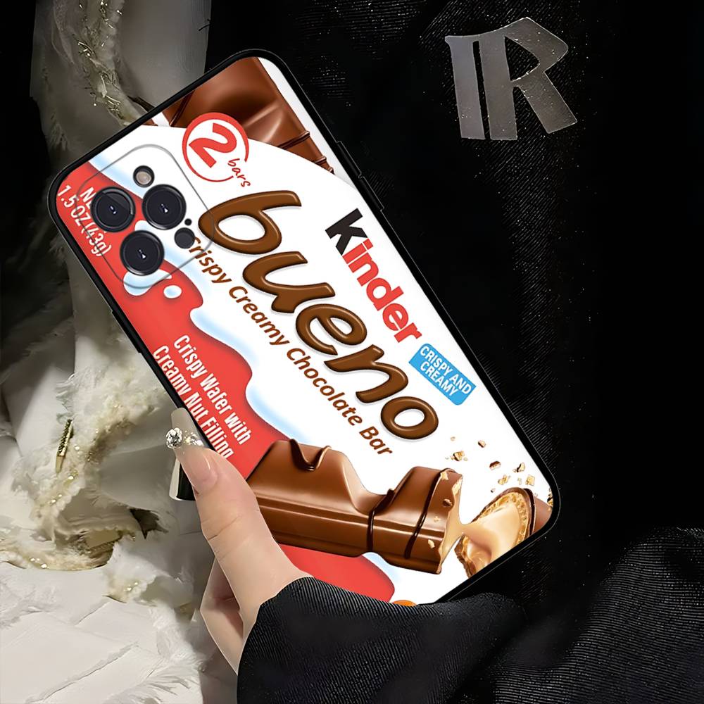 Cute Kinder Surprise Eggs Logo Phone Case For Iphone 17 16 15 14 13 12 11 Pro Max Plus Black Shell Cover Case