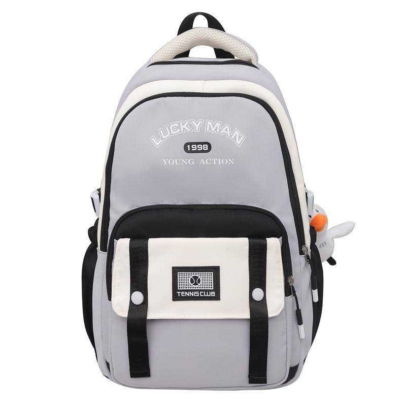 Middle School Student Schoolbag Women's Campus Large Capacity Backpack Men Color Block Backpack