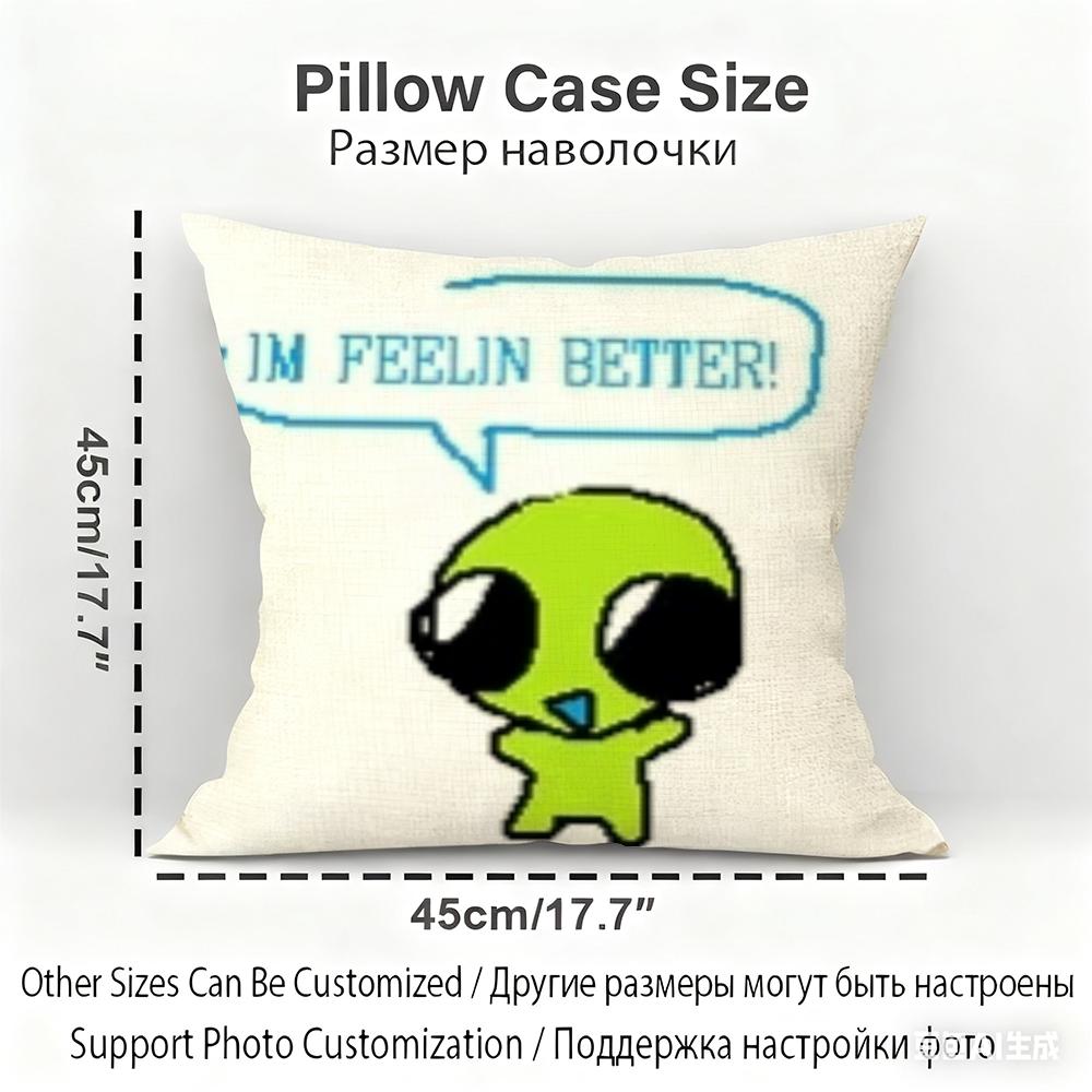 Little Aliens Flug Cushion Cover Household Decoration Linen Sofa Cushion Cover: Skin-Friendly & Breathable with Invisible Zipper