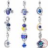 Charms Fit 3Mm Original Bracelet Copper Planet Series Space Astronaut Earth Bead Diy Fine Jewelry Gift