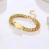 Initialen Cuban Chain Armbänder für Männer Jungen, Alphabet A-Z 26 Buchstaben Edelstahl Kette Armband Verstellbar, Trend Schmuck Geschenk