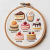 Cake Dessert Theme Embroidery Set with Embroidery Hoop and Instructions Beginner Embroidery Craft Set for Art Craft