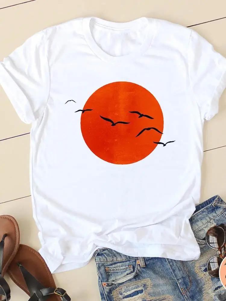 Love Simple Printed European and American Simple Style Clothing Shirt Short Sleeve Casual Summer Tshirt Tops Women Clothes
