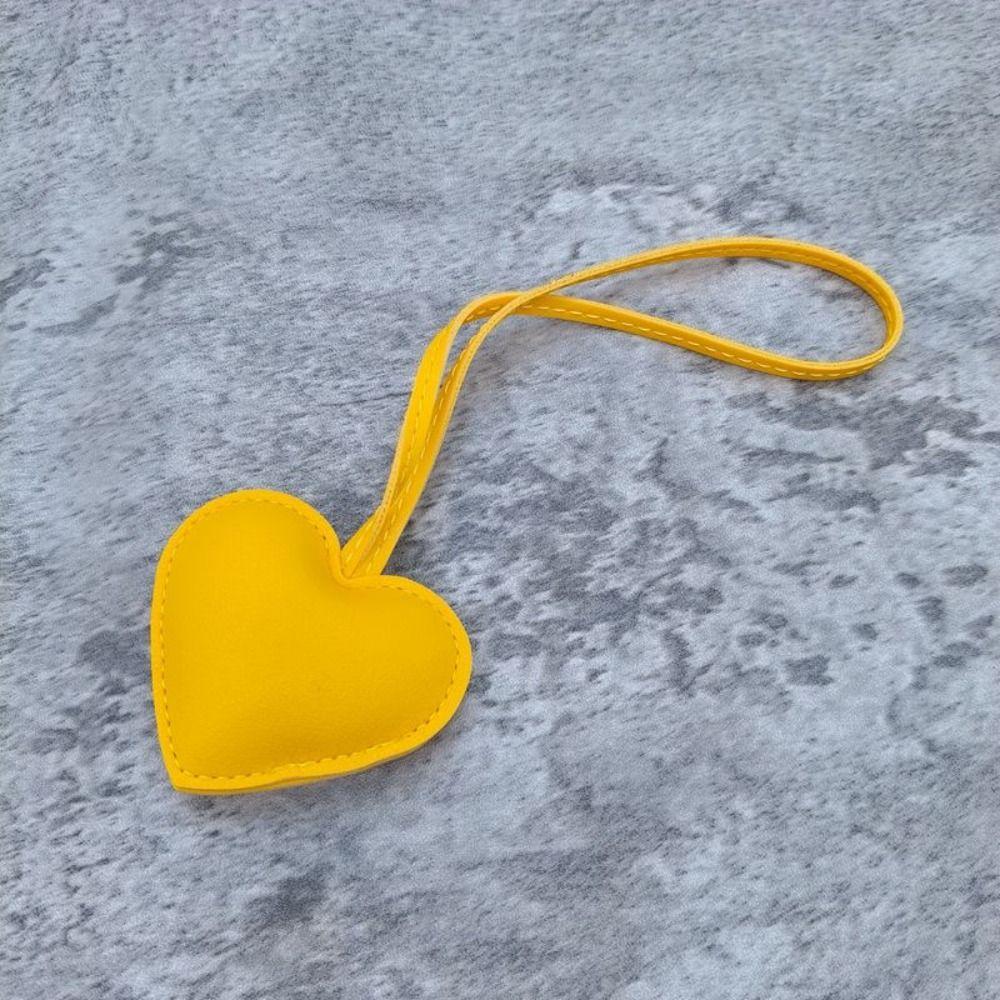 Car Keyring Heart Keychain PU Leather Bag Pendant Multi-color PU Leather Hanger  Women