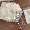 Women Tulip Flower Tassel Hair Ties Cute Temperament Lace Stretchy Hair Rope Ponytail Holders Sweet Hair Accessories