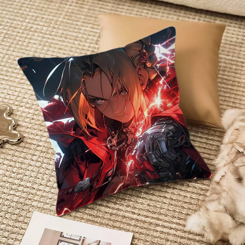 

FAFullmetal Alchemist Brotherhood Pillow Case Anti-dustmite Invisible zipper Sofa Bed 12x12Inch