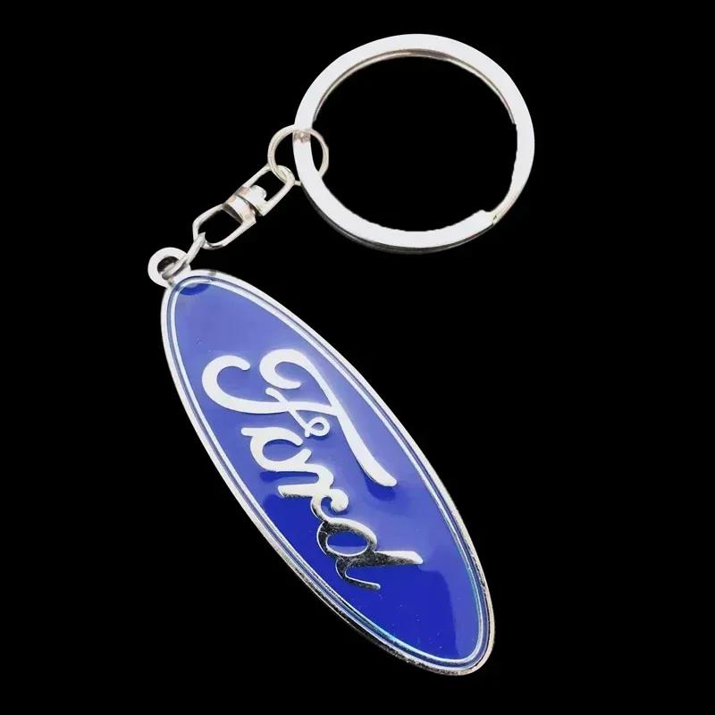 

Car Sticker 2026 Hot For Ford New Car Metal Emblem Keychain Zinc Alloy Anti-loss Key Ring For Ford Ranger S-Max Focus Galaxy Mon