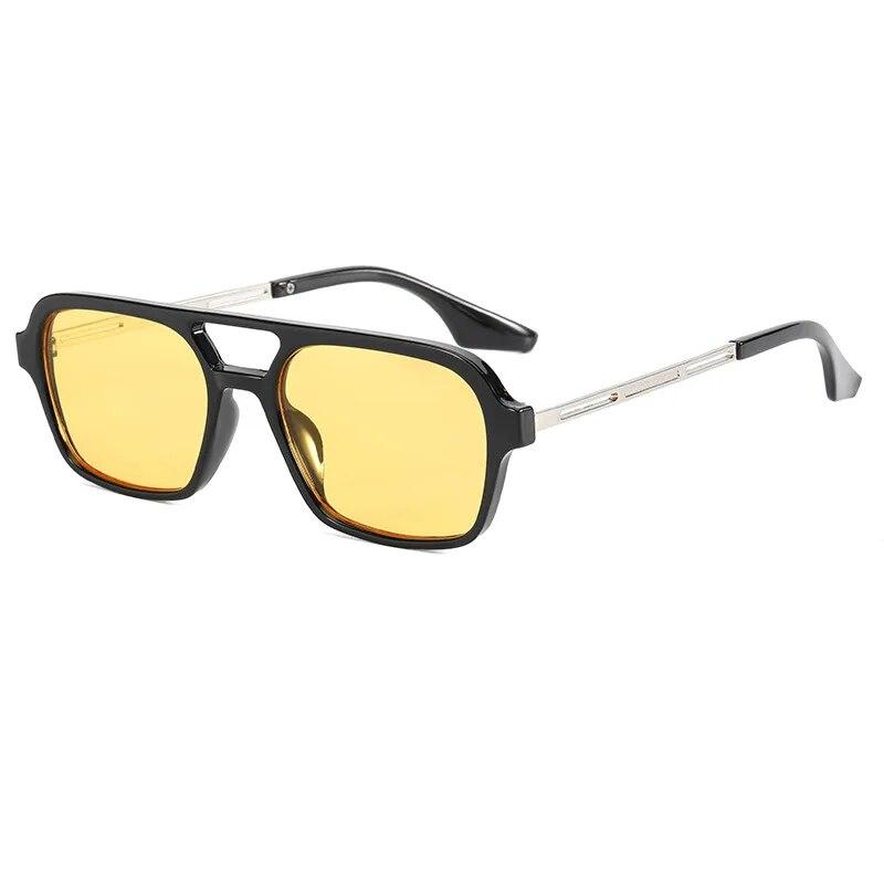Vintage Retro Quadratische Sonnenbrille Frauen Vintage Reise Kleine Rechteck Sonnenbrille Für Frauen männer frauen Doppel strahl brille