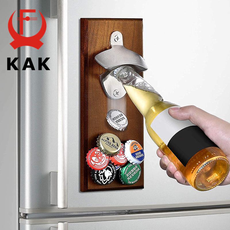 KAK Wall Mounted Bottle Opener Vintage Bronze Wine Beer Hanging Open Corkscrew Zinc Alloy Home Kitchen Hardware Gadget Tools
