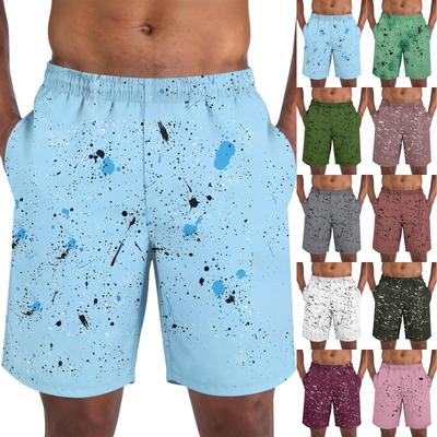 Men's Casual Trend Ink Wash Printed Short Pants - Men's Lightweight And Breathable Sports Shorts