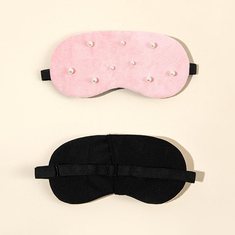 Blackout eye mask sleep cartoon cute plush eye mask ice pack children sleep eye mask pink pearl style