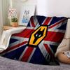 Flaming Wolves Emblem Wanderers Flannel Blanket, Soft Polyester, Modern Design, All-Season for Camping, Travel, Gifts for holidays or birthdays