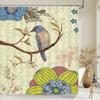 1 Pcs Retro Big Flowers Pattern Polyester Shower Curtain Partition Floral Bathroom Curtain with Hooks Home Decorative Curtain