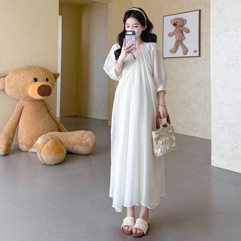 2026 Summer Tencel Maternity Dress - Exquisite Slimming Long Style 2X Large