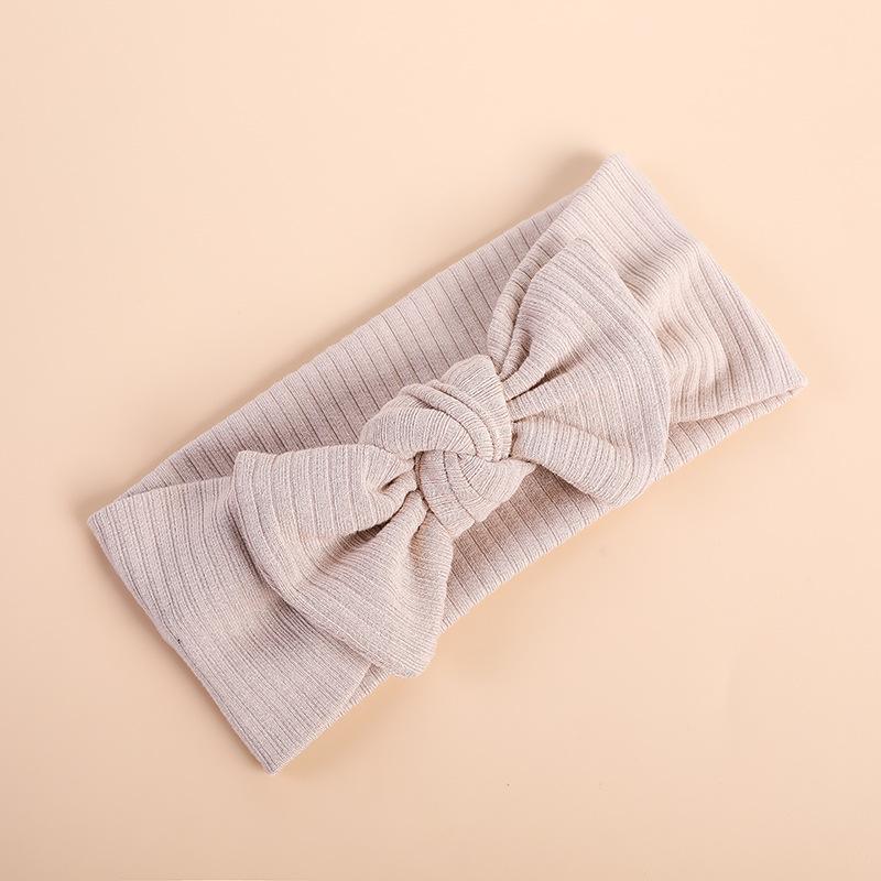 2022 Organic Cotton Baby Bow Knot Knitted Ribbed Infant Newborn Headbands for Babies 18 Colors Baby Accessories
