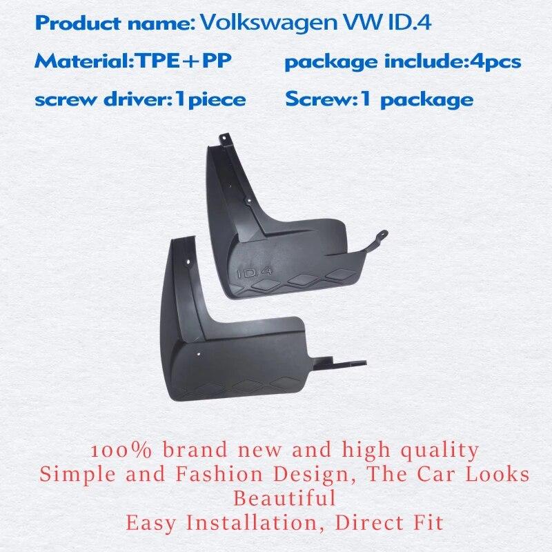 Mudflaps FOR Volkswagen ID4 VW ID.4 Mudguard Fender Mud Flap Guard Splash Mudguards Car Accessories Auto Styline Front Rear 4pcs